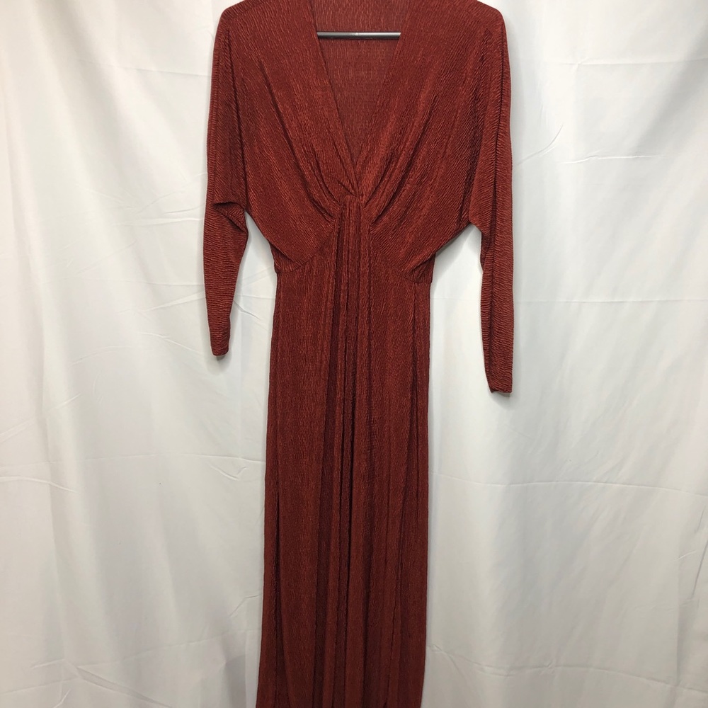 All In Favor Textured Long Sleeve Dress Small